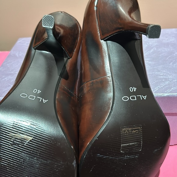 🎁Two tone brown heel 2 inch with open toes.. size 40 Aldo vero cuoio - Picture 4 of 4